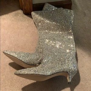 Kate Spade Oolina tall boots silver glitter